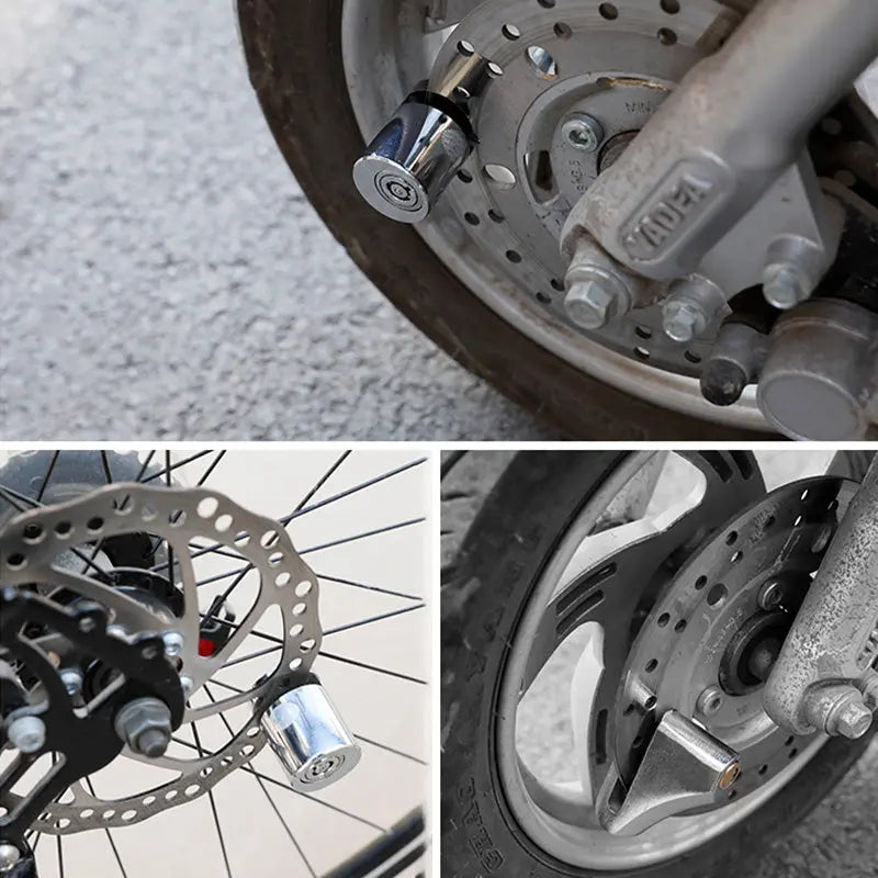 🛡️ Super B-Grade Scheibenschloss für Motorrad und Fahrrad – Drück zu verriegeln, maximaler Diebstahlschutz bei jedem Wetter! Ideal für Pendler und Outdoor-Aktivitäten.