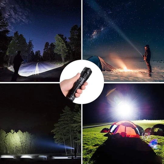 ✨49% Rabatt am letzten Tag des Verkaufs✨ Superhelle, leistungsstarke, hohe Lumen, lange taktische Taschenlampen mit wiederaufladbarer Batterie