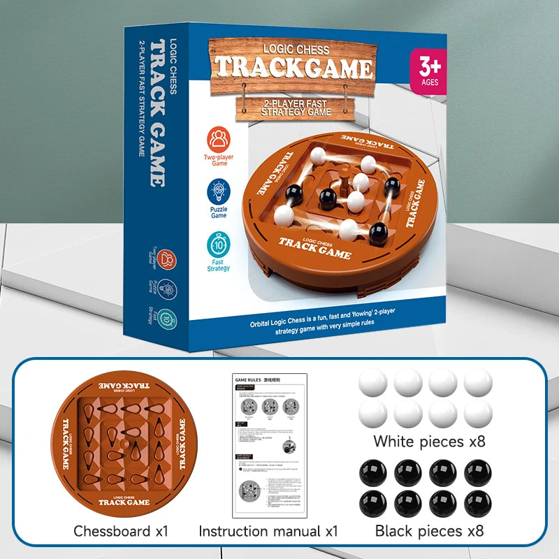 ♟️🌀Logik Schach Track Spielset für 2-4 Spieler, lustige Familien Spieleabend Unterhaltung✨💫