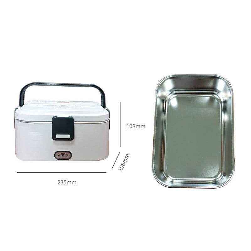 🍱⚡ Elektrische Lunchbox mit Heizfunktion | Edelstahl-Innenbehälter | 1,8L Fassungsvermögen | Auslaufsicher | Inkl. Besteck & Tragetasche | Für Zuhause & Unterwegs