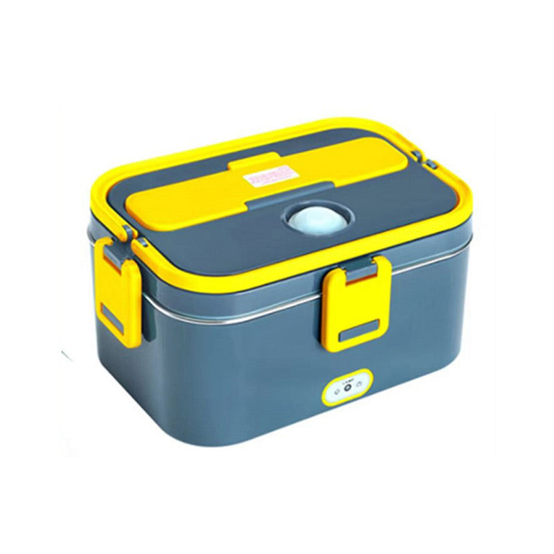 🍱⚡ Elektrische Lunchbox mit Heizfunktion | Edelstahl-Innenbehälter | 1,8L Fassungsvermögen | Auslaufsicher | Inkl. Besteck & Tragetasche | Für Zuhause & Unterwegs