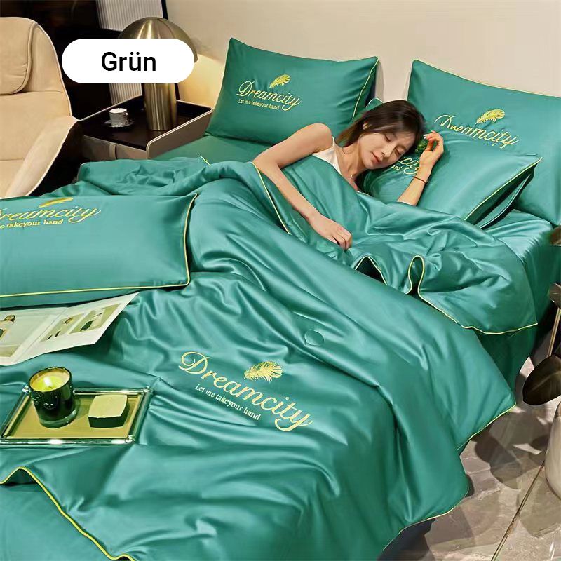 Waschbare, kühlende 4-teilige Bettwäsche – Perfekt für heiße Nächte! 🌙❄️