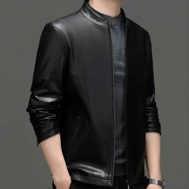 Klassische PU-Lederjacke für Herren mit Frontreißverschluss 🔥Business Casual Easy Match