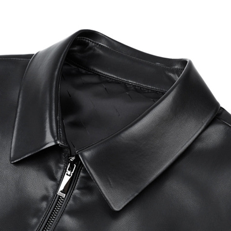 Klassische PU-Lederjacke für Herren mit Frontreißverschluss 🔥Business Casual Easy Match