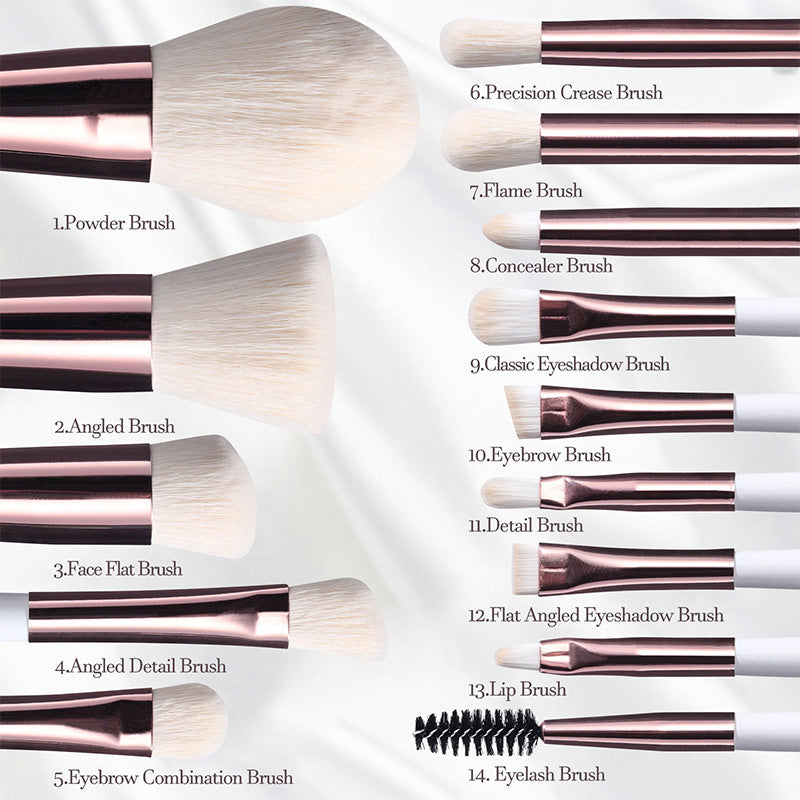 Reise-Makeup-Pinselset mit LED-Licht-Spiegel