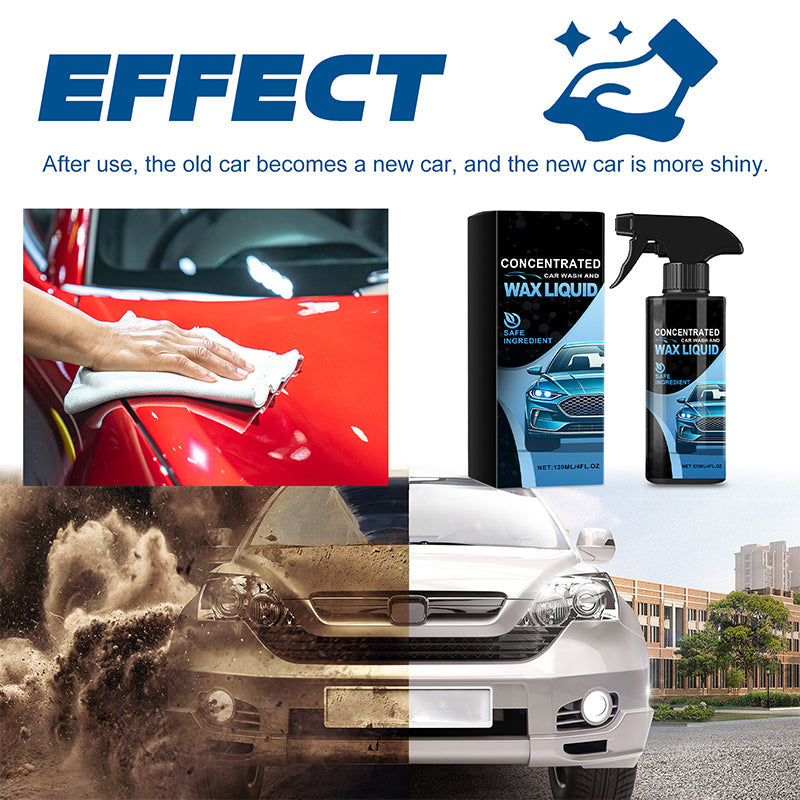 🚗✨50% RABATT NUR FÜR KURZE ZEIT! Konzentrierte Autowasch- und Wachsflüssigkeit, Sanftes & Effektives Reinigungs-Spray-Set mit Schwamm und Mikrofasertuch