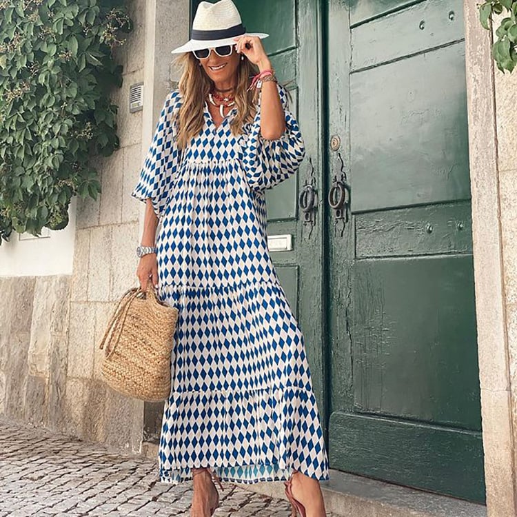 🌸Große Preisreduzierung🌸 Elegantes Damen-Boho-Maxikleid mit Puffärmeln und Blumenmuster