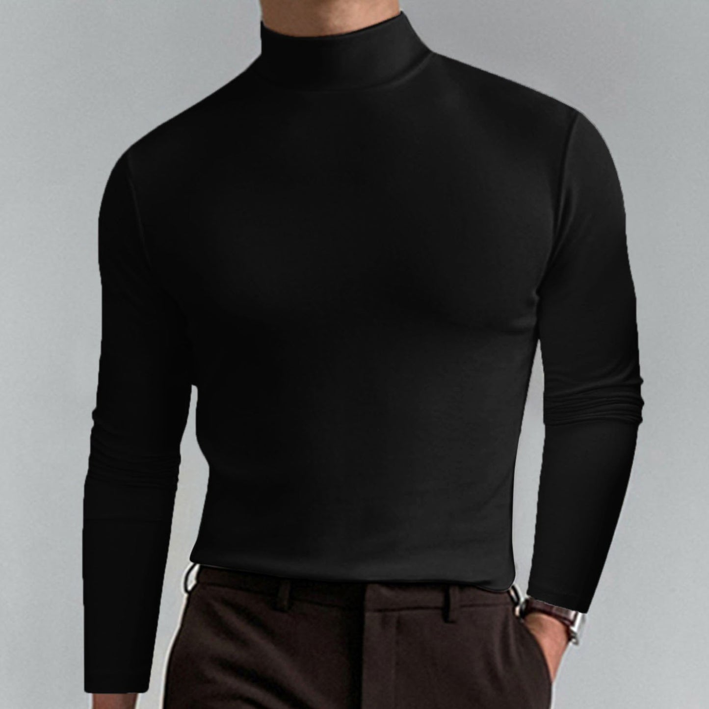 👕 Begrenzte Zeit 50% Rabatt🔥 🎁【Geschenk-Empfehlung】Hochgeschlossenes Herren-T-Shirt mit langen Ärmeln und schmaler Passform🏃‍♂️📦