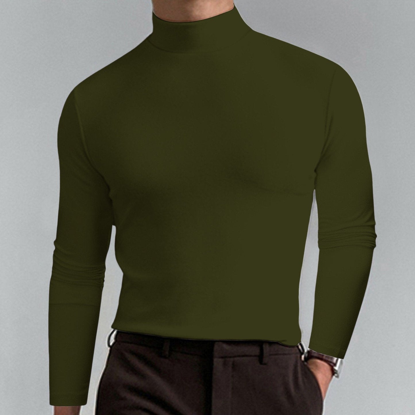 👕 Begrenzte Zeit 50% Rabatt🔥 🎁【Geschenk-Empfehlung】Hochgeschlossenes Herren-T-Shirt mit langen Ärmeln und schmaler Passform🏃‍♂️📦