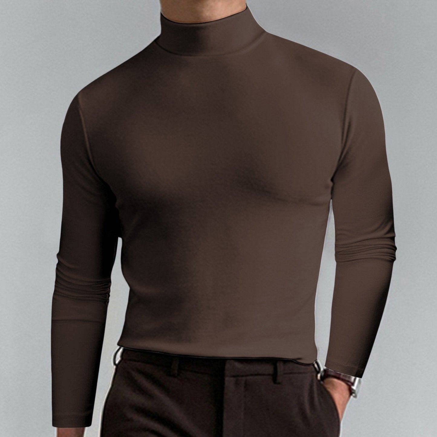 👕 Begrenzte Zeit 50% Rabatt🔥 🎁【Geschenk-Empfehlung】Hochgeschlossenes Herren-T-Shirt mit langen Ärmeln und schmaler Passform🏃‍♂️📦