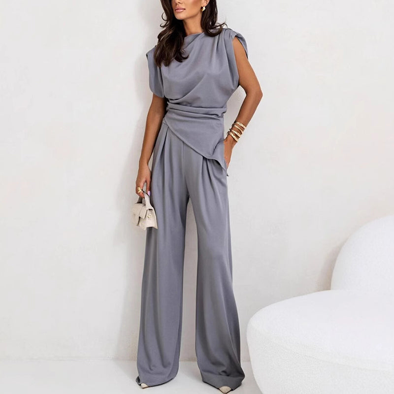 💕Elegantes, einfarbiges zweiteiliges Set für Damen😎(2-teiliges Set)💕