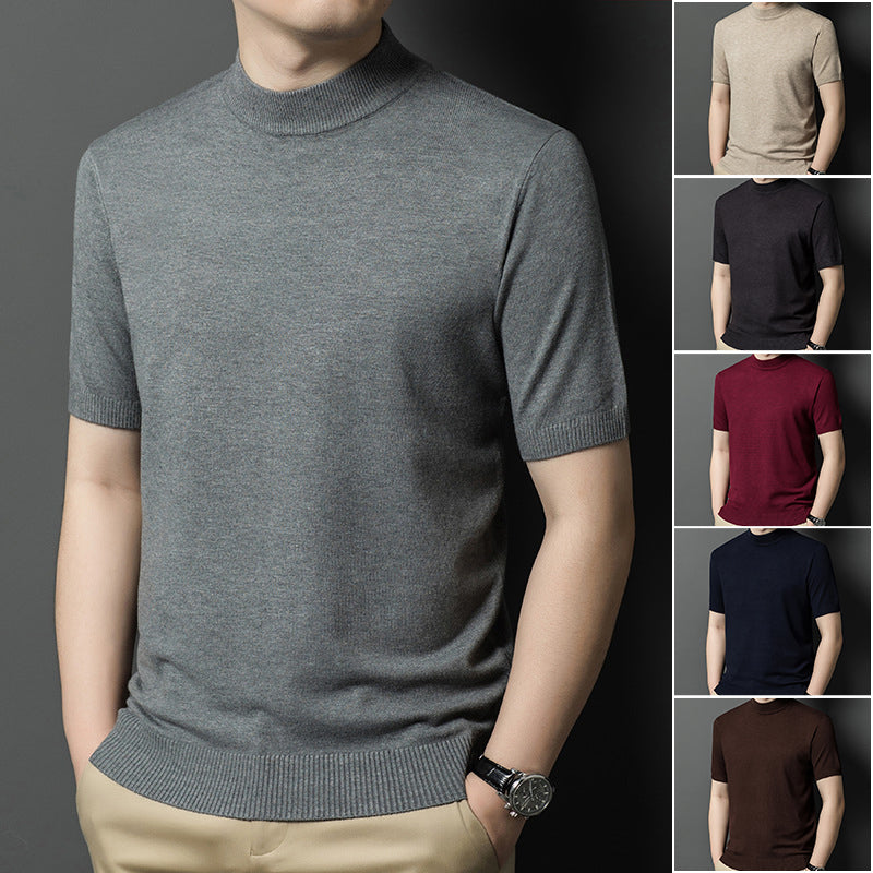 ✨Neu eingetroffen-Sparen Sie 50 %⏳Kurzärmeliges Herren-Stricktop mit Rollkragen
