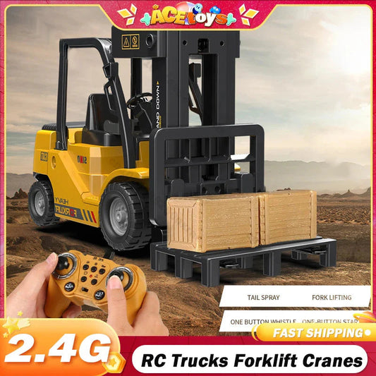 🔥 Beschränkte Zeit 50% Rabatt 🔥 RC Gabelstapler mit Lichten, Musik, Spray ⏰ Kostenloser Versand