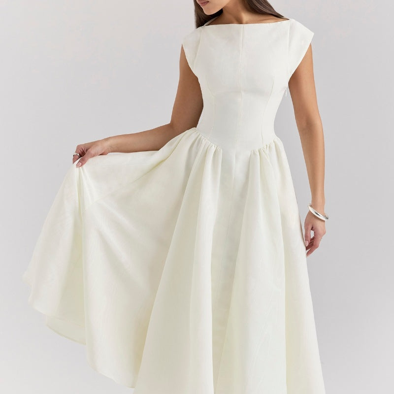 🤍Rein und elegant wie ein Engel🪽💞Elegantes Midikleid mit fließendem Korsett💞