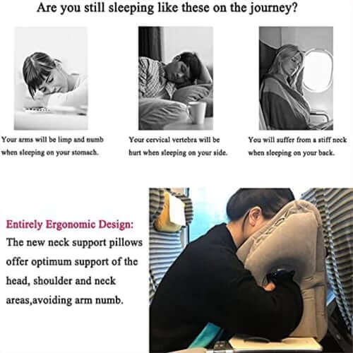 🔥50 % RABATT🌬️✈️😴 Tragbares, aufblasbares, ergonomisches Reisekissen: Genießen Sie jederzeit und überall einen angenehmen Schlaf 🧳💤