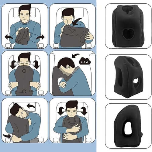 🔥50 % RABATT🌬️✈️😴 Tragbares, aufblasbares, ergonomisches Reisekissen: Genießen Sie jederzeit und überall einen angenehmen Schlaf 🧳💤