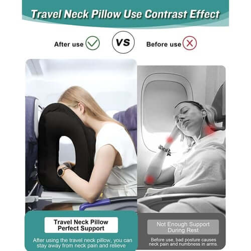 🔥50 % RABATT🌬️✈️😴 Tragbares, aufblasbares, ergonomisches Reisekissen: Genießen Sie jederzeit und überall einen angenehmen Schlaf 🧳💤