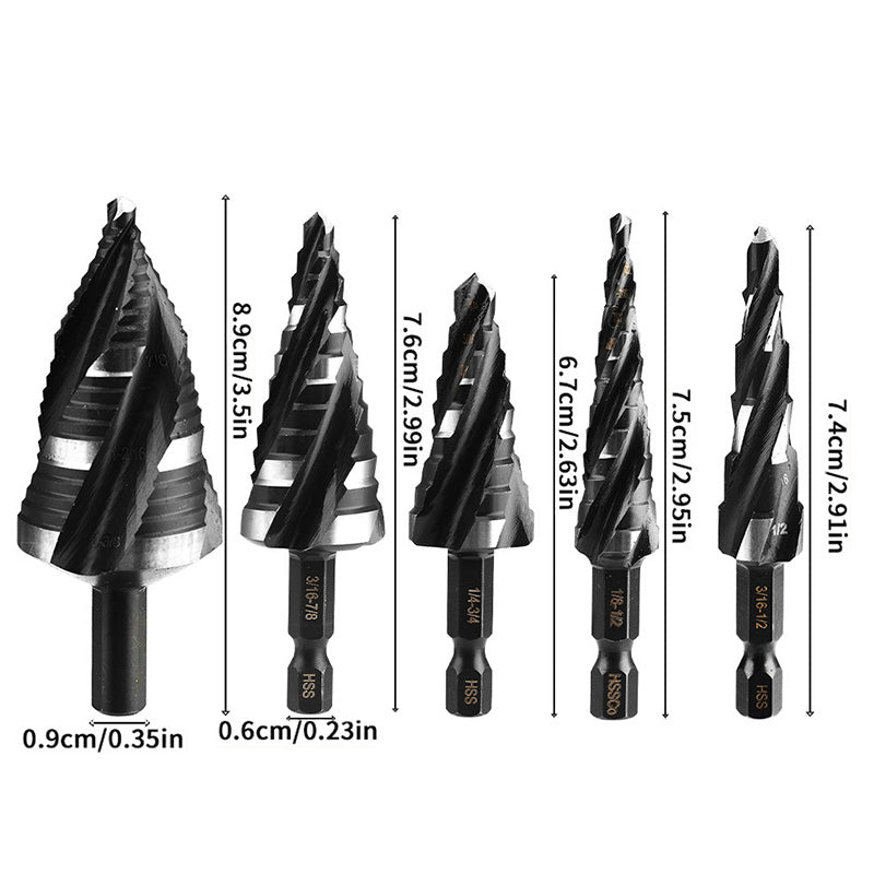 🧰5-tlg. HSS-Stufenbohrer-Set für Metall