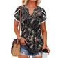 ✨Hot Sale 50% Rabatt🌸Bedrucktes kurzärmliges Tunika-Oberteil für Damen
