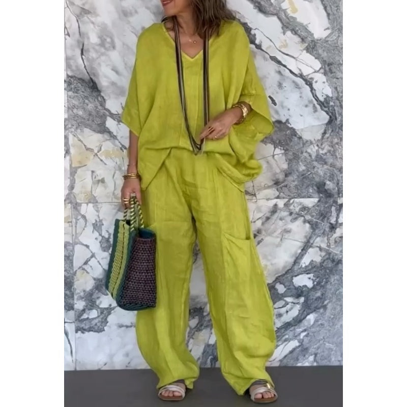 💓2-teiliges Baumwoll-Leinen-Set für Damen💓