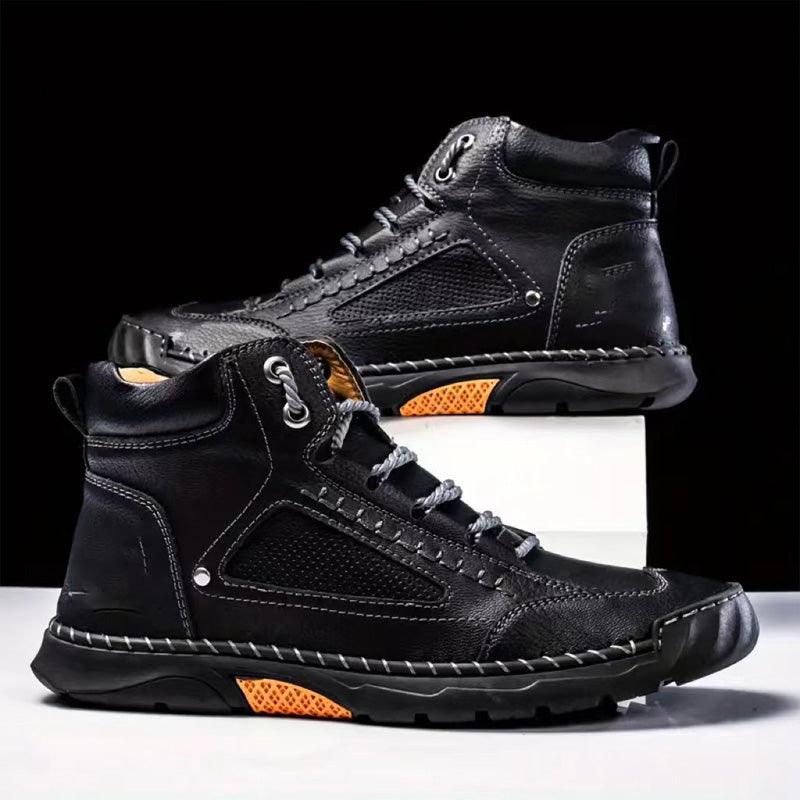 ✈️Kostenloser Versand💥Stilvolle handgenähte Herrenstiefel mit flacher Sohle