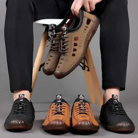 🥾 NUR FÜR KURZE ZEIT: 50 % RABATT! ✨ Wander-Slipper – weiches Leder, atmungsaktiv, rutschfest 🏔️