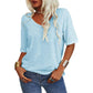 🔥Unifarbenes Damen-T-Shirt mit V-Ausschnitt