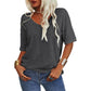 🔥Unifarbenes Damen-T-Shirt mit V-Ausschnitt