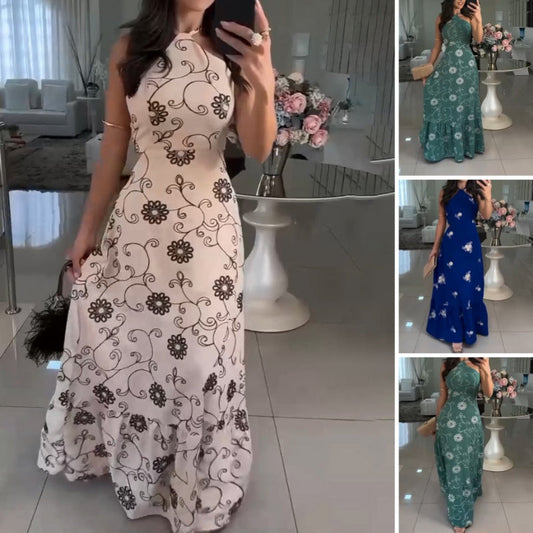 🌸Zeitlich begrenzter Rabatt⏳Rückenfreie lange Kleider mit Blumenmuster für Frauen