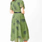 🌸Frühjahrsangebote💐 Damen A-Linien Midikleid mit Gürtel👗