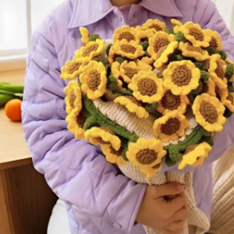 Gehäkelte Blumenstrauß-Decke