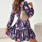 🌸Hemdkleid mit Blumenmuster und geraffter Taille