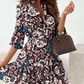 🌸Hemdkleid mit Blumenmuster und geraffter Taille