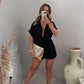 ☀️Zweiteiliges Set aus Oberteil mit V-Ausschnitt und Shorts