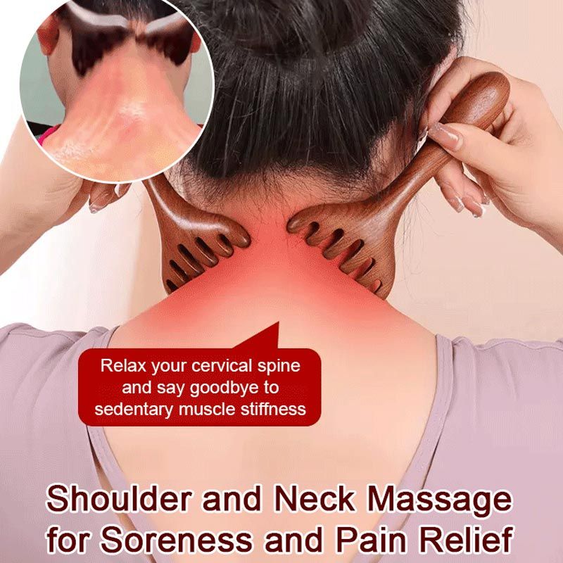 Meridian-Massagekamm mit sechs Krallen