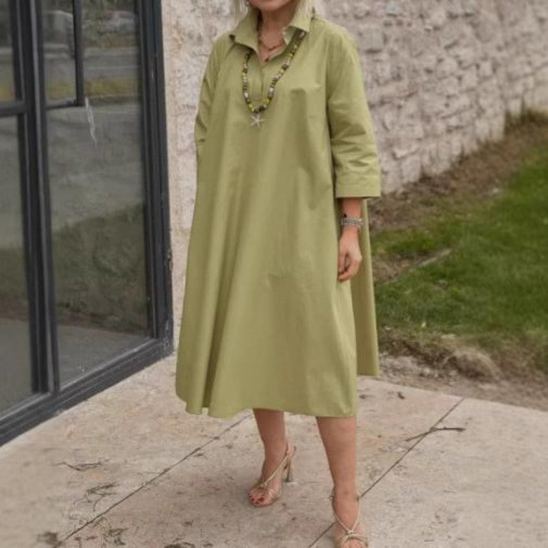 ⏳Zeitlich begrenztes Angebot🩷Women's Casual Solid Color Dress with Convenient Pockets