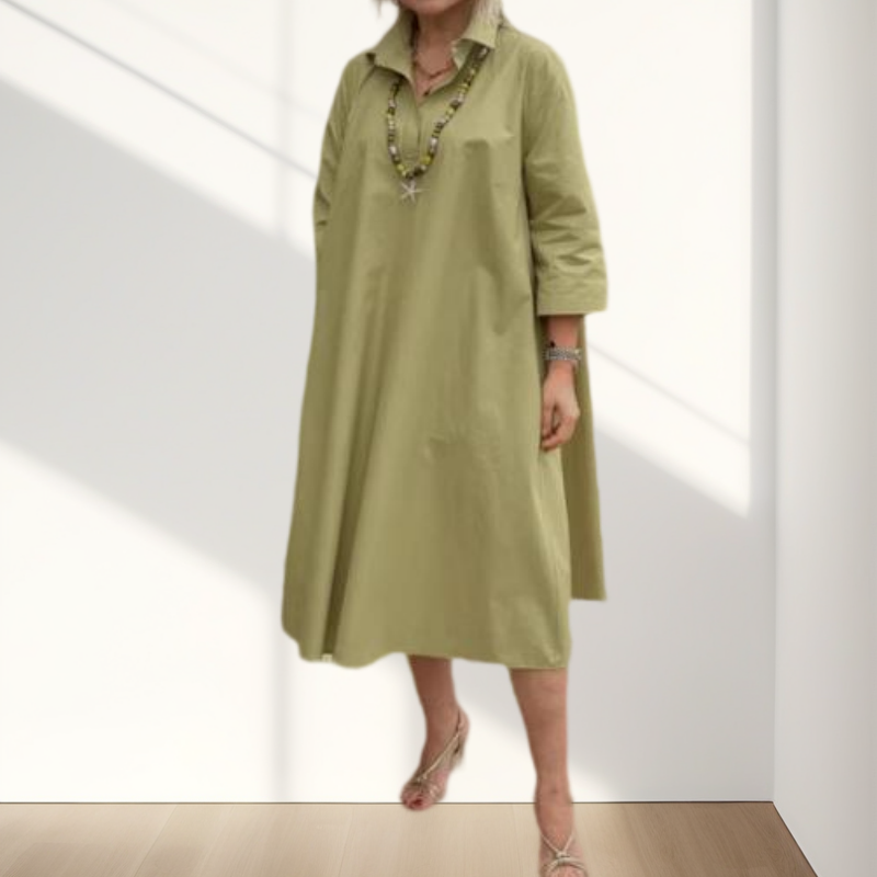 ⏳Zeitlich begrenztes Angebot🩷Women's Casual Solid Color Dress with Convenient Pockets