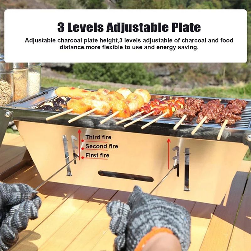 🔥🔥Klappbarer Edelstahl-Grill für draußen💥💥Befristetes Angebot: 50% Rabatt auf Bestellungen