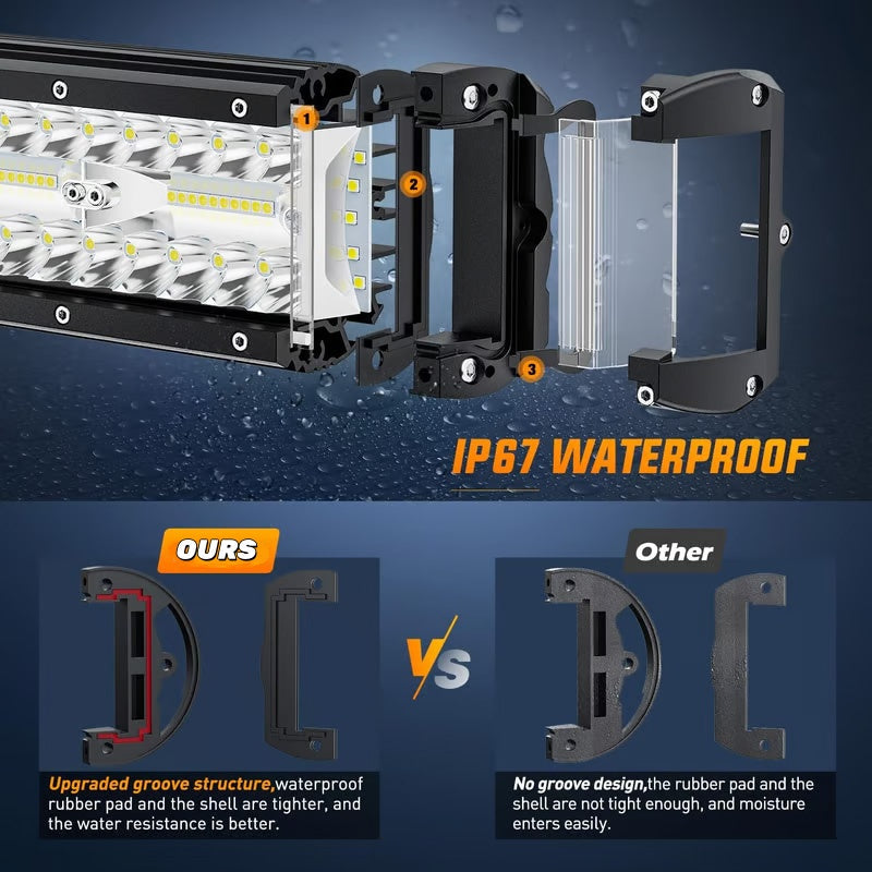🚗Premium LED Lichtleisten-Set💡Leistungsstarkes LED-Lichtleisten-Kit für Autos