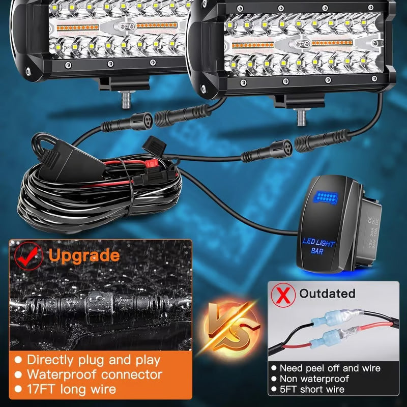 🚗Premium LED Lichtleisten-Set💡Leistungsstarkes LED-Lichtleisten-Kit für Autos