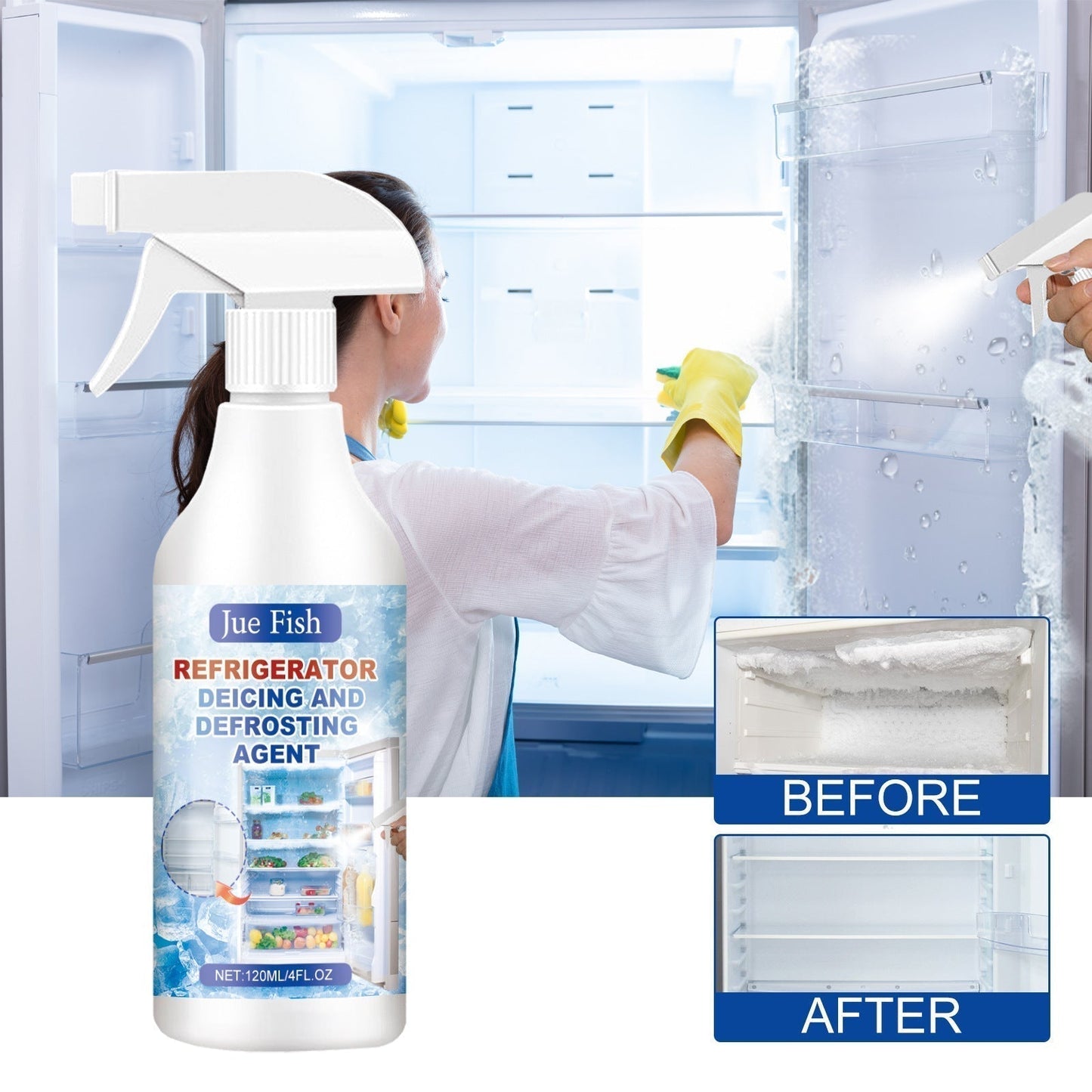 🏠KAUFE 2, ERHALTE 1 GRATIS 🧊Enteisungsspray für Kühlschrank/Gefrierschrank🎁(Mit kostenlosem Spatel)