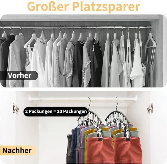 🧥👖2025 Heißer Ausverkauf 50% Rabatt⏳Geschwungener Design-Bügel mit 10 Clips