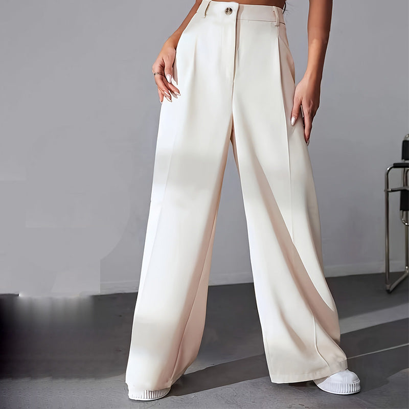 ✨2025 Neue Produkte💕Einfarbige Hose mit hohem Bund und weitem Bein für Damen