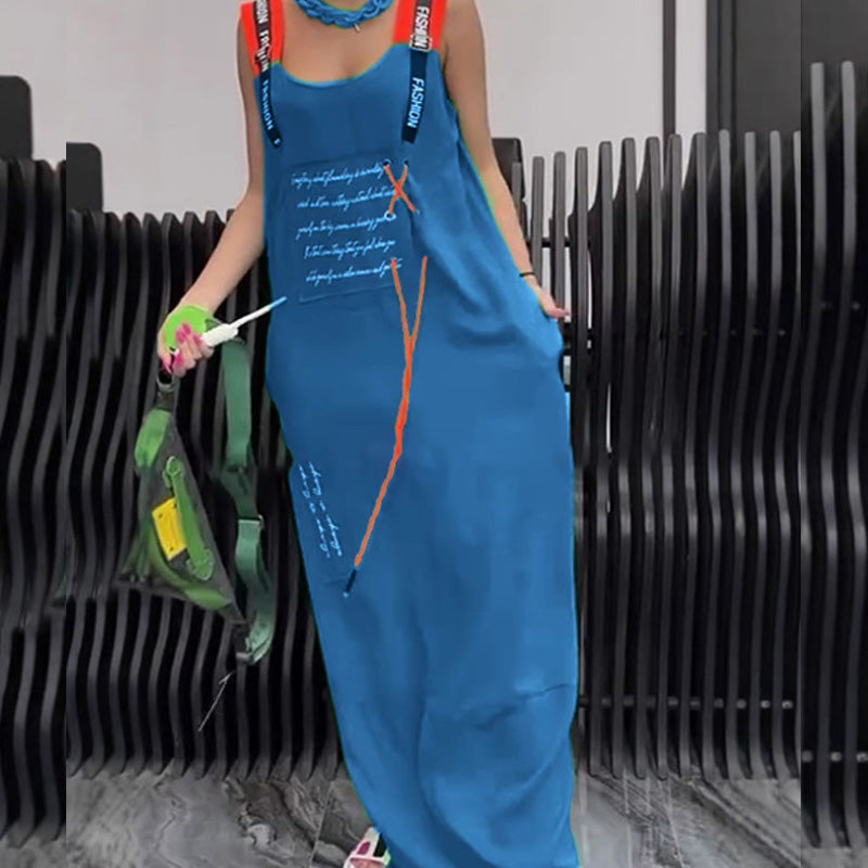 💥Lässiges, ärmelloses Kleid mit Print für Damen
