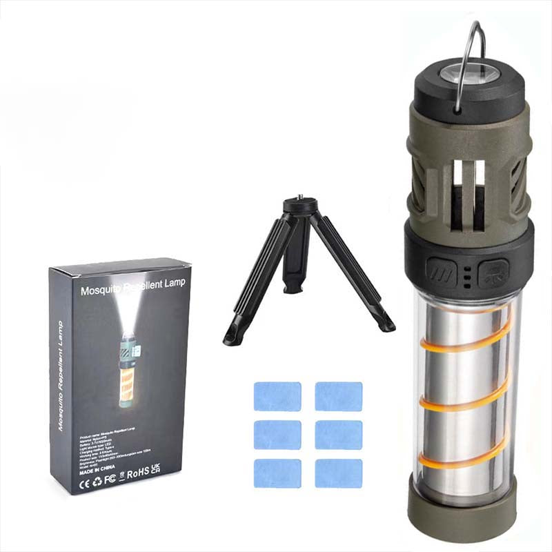 Multifunktionaler, wiederaufladbarer, tragbarer Moskitoschutz und Campinglampe in einem