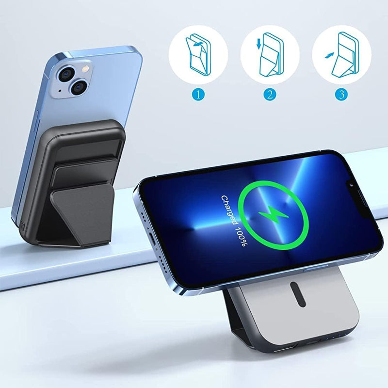 Tragbare magnetische Powerbank mit faltbarem Ständer