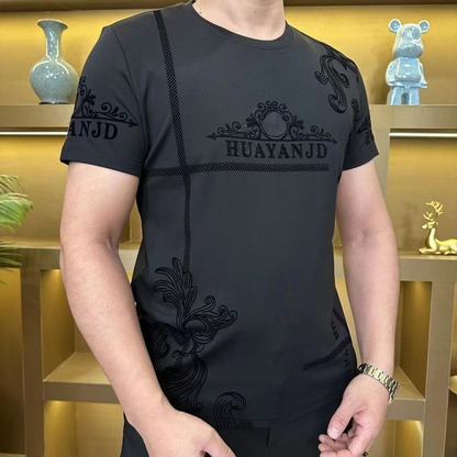 Lässiges T-Shirt im Business-Look für Herren mit Rundhalsausschnitt und kurzen Ärmeln（Kaufen Sie 2 gratis Versand）