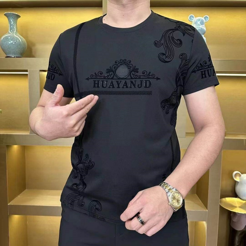 Lässiges T-Shirt im Business-Look für Herren mit Rundhalsausschnitt und kurzen Ärmeln（Kaufen Sie 2 gratis Versand）