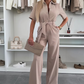 💕Button-Down-Jumpsuit mit Taillenband für Damen