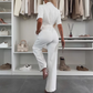 💕Button-Down-Jumpsuit mit Taillenband für Damen
